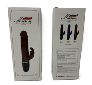 MACRON 8in POWERFUL DUAL MOTOR MULTI FUNCTION BUNNY VIBRATOR. THIS WELL BUILT VIBE HAS ALL THE BELLS AND WHISTLES!! COMES WITH 10 FUNCTIONS, SILICONE SOFT MATERIAL AND A RABBIT TEASE. CAN BE USED SEPARATELY OR TOGETHER. LIMITED SUPPLY, AVAILABLE IN BLACK, PURPLE, AND BROWN. SOLD AS A NOVELTY ONLY.