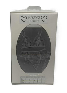 WHITE LACE WITH RED FLOWERS 2PC SET