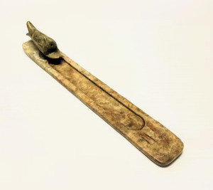 10" Fish carved stone stick or cone Incense holder