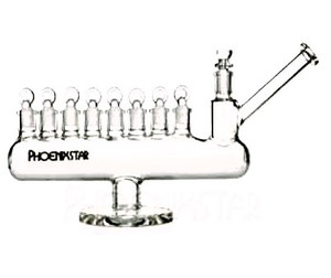 PhoenixStar Manifold Bubble Chamber Pipe LARGE 14in long with 8ea 14mm joints and 14mm bowl "New" style.