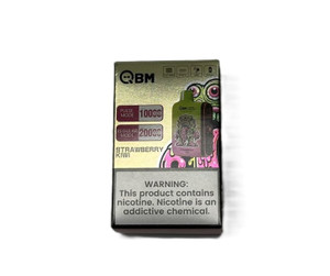 QBM ROCKET VAPE BAR DUAL MESH COILS WITH TURBO MODE FULL VIEW SCREEN 5%NIC STRAWBERRY KIWI