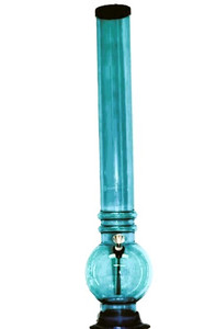 ACRYLIC WATER PIPE TALL SINGLE BUBBLE WITH 2 RINGS 18"TALL WITH 2'DIA TUBE