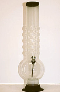 ACRYLIC WATER PIPE RAISED MARBLE GRIP DESIGN 12"TALL WITH 2"DIA TUBE