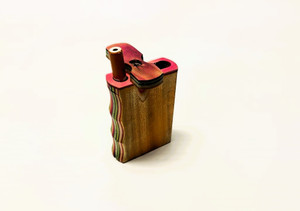 3." RAINBOW WOOD DUGOUT WITH SIDE FINGER GRIP, TWIST LID AND 2.5" CIGARETTE HITTER