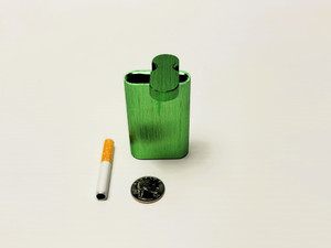 3." GREEN METAL DUGOUT WITH TWIST LID AND 2.5" CIGARETTE HITTER