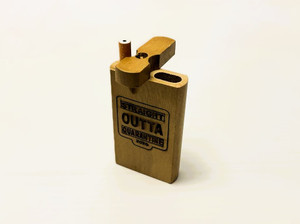 4." HARDWOOD DUGOUT STRAIGHT OUTTA QUARNANTINE TWIST LID AND 3." LONG CIGARETTE BAT