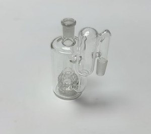 ASH CATCHER RECYCLER 90DEG 14MM SIDE CAR WITH SHOWERHEAD PERC