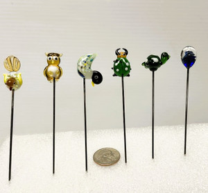 CUSTOM GLASS FIUGURINE POKER PIPE CLEANER 5.5in LONG. ASSORTED STYLES. HIGH QUAILITY WORKED GLASS.