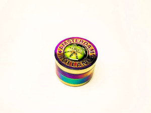 AMSTERDAM METAL RAINBOW ANODIZED 4pc GRINDER with KEEF SCRAPER 2.2in STYLE 1
