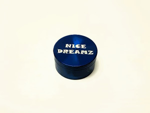 2.2in Nice Dreamz 3pc HIGH QUAILITY ANODIZED METAL GRINDER with KNURLED FINGER GRIPS and KEEF SCRAPER BLUE COLOR 2.2in Nice Dreamz 3pc HIGH QUAILITY ANODIZED METAL GRINDER with KNURLED FINGER GRIPS and KEEF SCRAPER BLUE COLOR
