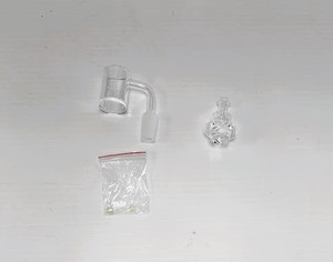 14mm MALE 90deg QUARTZ BANGER KIT 25mm BUCKET with SPINNER CAP and 2ea 6mm TERP PEARLS