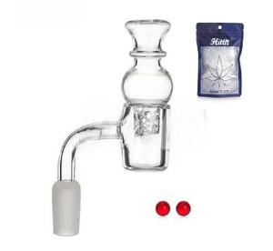 14mm MALE 90deg QUARTZ BANGER KIT with 22mm LAZER ENGRAVED BUCKET, SPINNER CAP and 2ea TERP BALLS