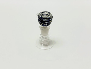 18mm CLEAR BLUE ROPE BOWL HEAVY GLASS
