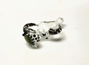 6in HELIX FUNCTION PHOENIX HAND PIPE with custom Wigwag and glass horn work in assorted colors.