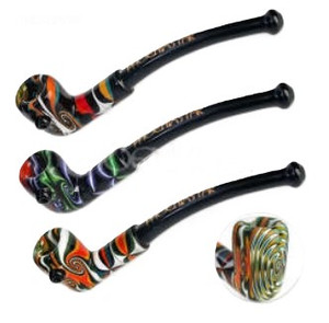 8in WORKED WigWag SHERLOCK LARGE BOWL AND CARB. VERY PRETTY CUSTOM PIPES. RANDOM COLORS. 8in WORKED WigWag SHERLOCK LARGE BOWL AND CARB. VERY PRETTY CUSTOM PIPES. RANDOM COLORS.