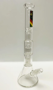 18in ZOB BEAKER 2 each 10ARM TREE PERCS and LARGE TOP BAFFLE 14mm BOWL PINCHED ICE CATCHER HEAVY 7mm GLASS