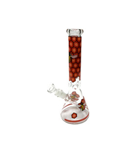 10in BEAKER WATER PIPE, HONEYCOMB PATTERN. 14mm BOWL. AVAILABLE IN ASSORTED COLORS.