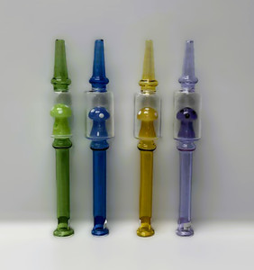 8in HONEY STRAW WITH MUSHROOM BAFFLE. ASSORTED COLORS