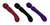 Char Lemagne 10in Double Ended Massage Vibrator in Purple, Black, and Red colors displayed.