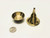 2" x 3" BRASS INCENSE HOLDER STICK OR CONE, brass cone and bowl incense holder.