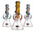 8.7in ALIEN HEAD BEAKER WATER PIPE with CUSTOM GLASS HORN WORK SHOWERHEAD PERC 14mm BOWL ASSORTED COLORS