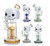 HITTN GLASS 9in Jack Skullington WATER PIPE with 8 ARM TREE PERC 14mm BOWL ASSORTED COLORS