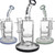 HITTN Glass Water Pipes, 10in bent neck, honeycomb perc, 14mm bowl, in assorted colors.