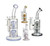 10in bent neck water pipe, dual 8 arm tree percs, 14mm bowl, clear glass water pipe.