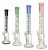 23in TALL STRAIGHT WATER PIPE with 4 each 6ARM TREE PERCS, MILK GLASS ACCENTS, 50 AND 66mm TUBES PINCHED ICE CATCHER, 14mm BOWL. ASSORTED COLORS