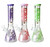 10in Honeycomb Print Glass Water Pipes in purple, pink, and green with clear glass body.