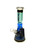 10in PHOENIX BEAKER WITH 24k GOLD TRIM, a large glass beaker water pipe in blue color.