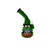 Green 8.7in 3D MONSTER BENT NECK WATER PIPE WITH SHOWERHEAD PERC, monster face water pipe.