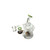 6.5in Hittn Wig Wag Glass Water Bongs recycler with 14mm quartz bowl and green accents.