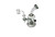 6in DAB RIG SHOWERHEAD PERC WITH 14mm QUARTZ BANGER, clear glass water pipe with quartz banger.