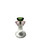 14mm BOWL WITH BUTTERFLY PULL, clear glass bowl with pink butterfly pull and green top.