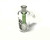 Green 5in HITTN 14mm Borosilicate Glass Ash Catcher with Matrix Perc, male 45 degree connector.