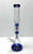 16in BEAKER WATER PIPE WITH 2 TREE PERCS 14mm BOWL, blue colored glass water pipe.