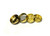 4PC Zinc Alloy Grinder with gripper top, 2.375" diameter, in gold color, four-piece metal grinder.