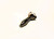 4IN HITTN WAG WORK HAND PIPE, small, handheld, gold colored smoking pipe with skull design.
