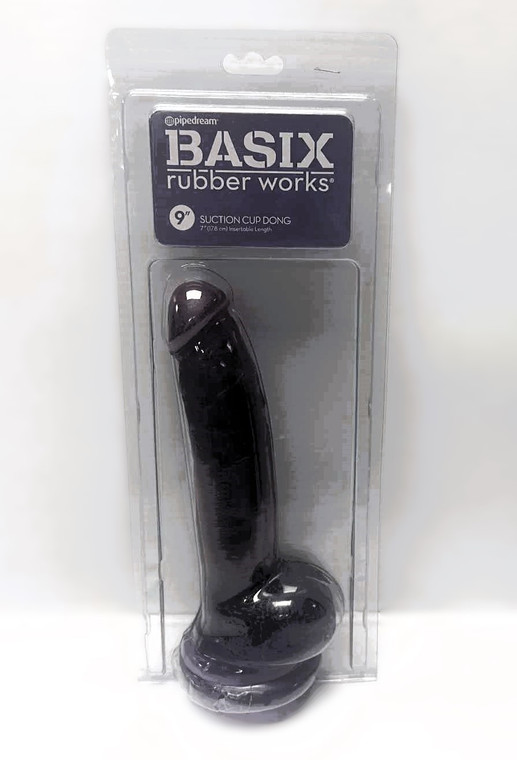 BASIX 9in SOFT SUCTION CUP DONG WITH BALLS HARNESS CAPABLE BY PIPEDREAM