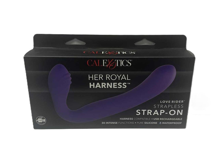 HER ROYAL HARNESS STRAPLESS STRAP ON. USB RECHARGABLE WATERPROOF BY CALEXOTICS