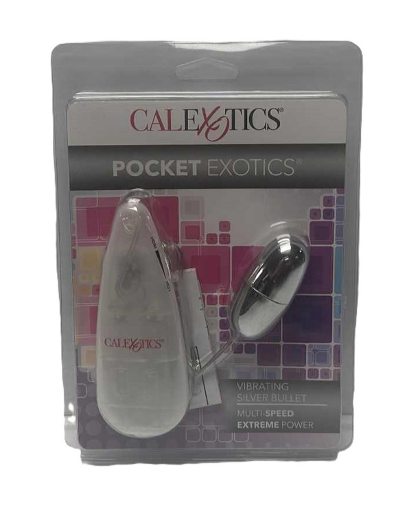 POCKET EXOTICS VIBRATING SILVER BULLET WITH REMOTE BY CALEXOTICS