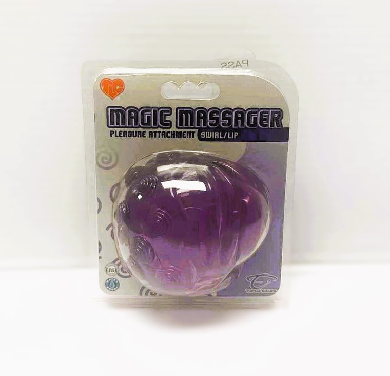 MAGIC MASSAGER PURPLE PLEASURE ATTACHMENT FOR LARGE MASSAGE WAND. SOFT SWIRL LIP