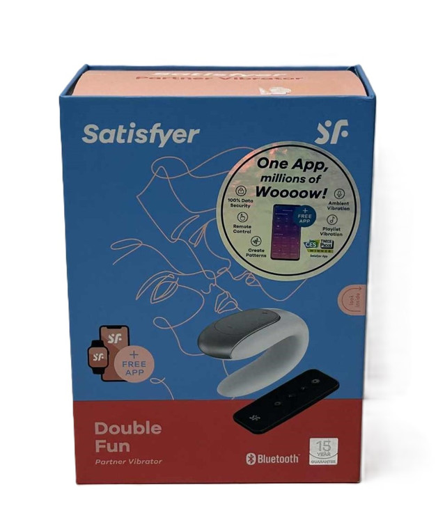 SATISFYER DOUBLE FUN PARTNER WATERPROOF VIBRATOR WITH APP AND REMOTE