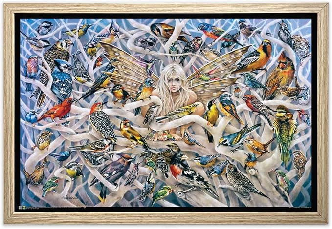 CALL OF THE WILD BY SHEILA WOLK 24x36 Inch Artwork with birds on bare tree branches.