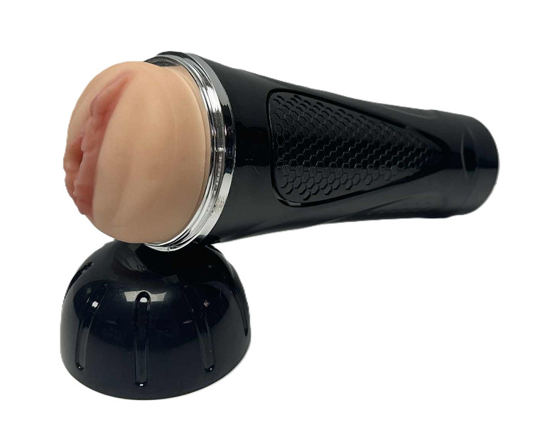 FLESHED LIGHT DELUX PUSSY STROKER XL 10in LONG x 4in DIA WITH SIDE SQUEEZE GRIPS MADE WITH REAL FEEL SOFT SKYN. SOLD AS A NOVELTY ONLY!