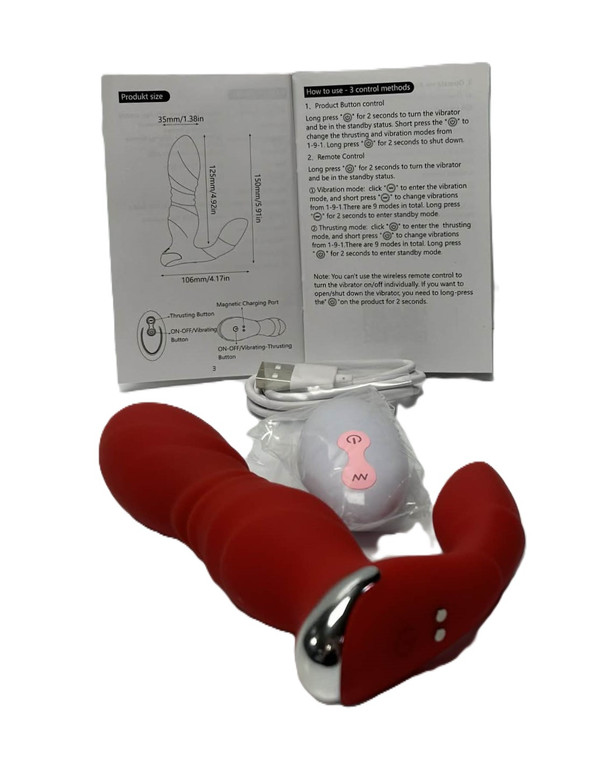 THIS WEARABLE PANTY VIBE TEASER HAS IT ALL! THE SHAFT WILL THRUST, DUAL MOTORS, MANY FUNCTIONS.COMES WITH THE WIRELESS REMOTE CONTROL. AVAILABLE IN RED OR BLACK. LIMITED SUPPLY! SOLD AS A NOVELTY ONLY.