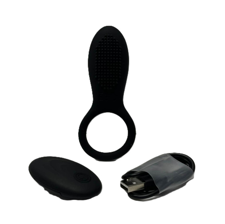 RECHARGEABLE, REMOTE CONTROL, VIBRATING BLACK SILICONE COCK RING. HIGH QUAILITY MULTI FUNCTION VERY LIMITED SUPPLY. SOLD AS A NOVELTY ONLY.