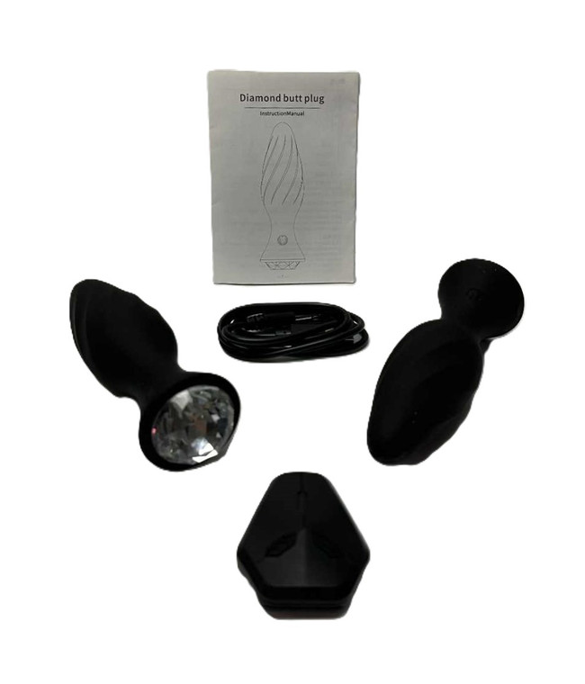 DIAMOND SILICONE VIBRATING ANAL PLUG. REMOTE CONTROL, MULTI FUNCTION RECHARGEABLE. LIMITED SUPPLY, SOLD AS A NOVELTY ONLY.