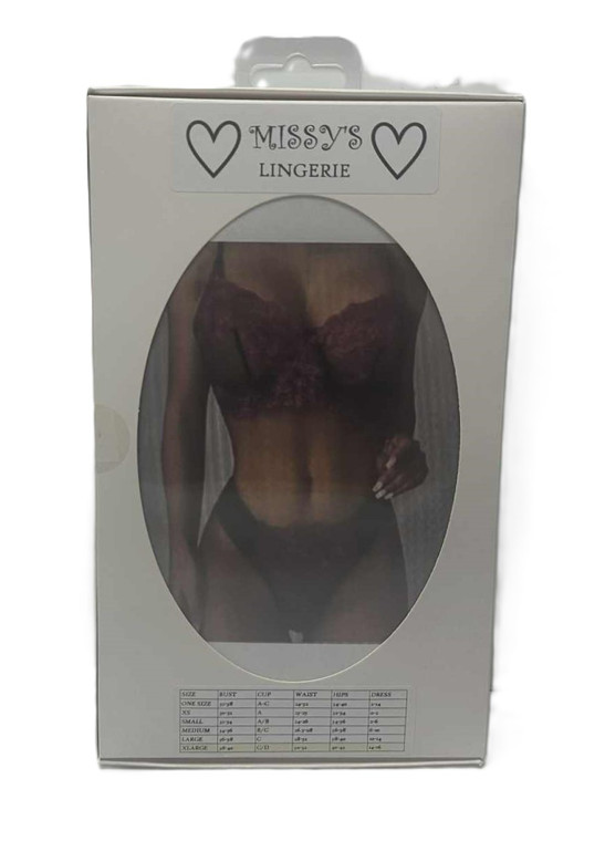 MISSYS LINGERIE 2pc BRA SET IN RED AND BLACK LACE